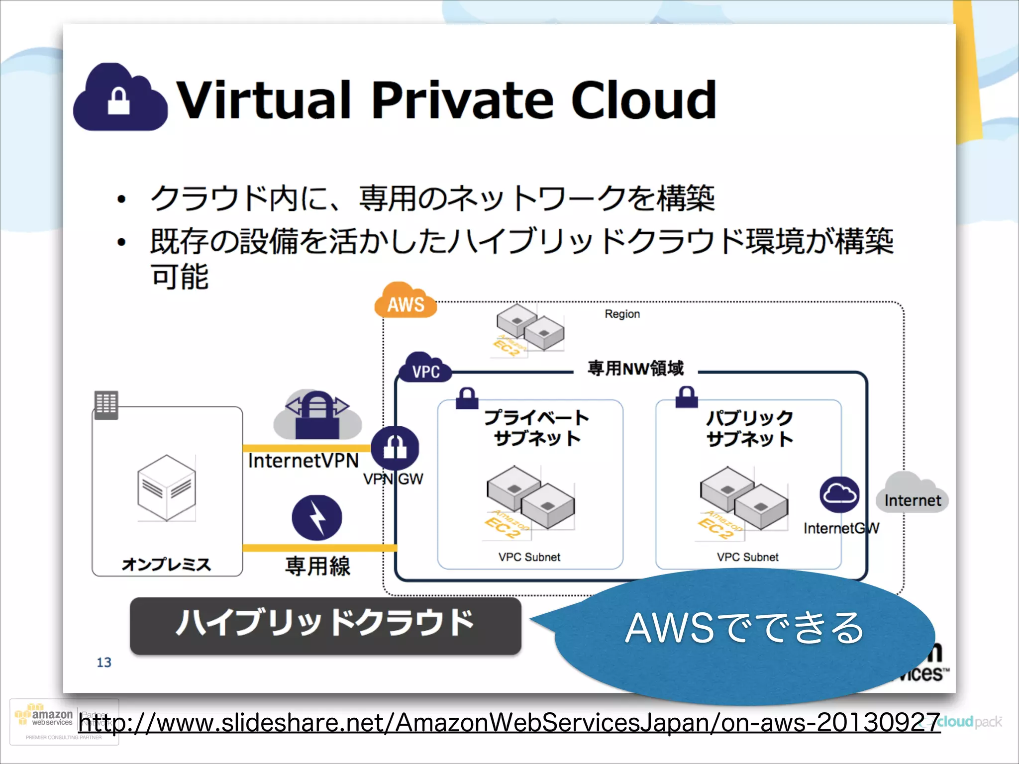 AWSでできる
http://www.slideshare.net/AmazonWebServicesJapan/on-aws-20130927

 