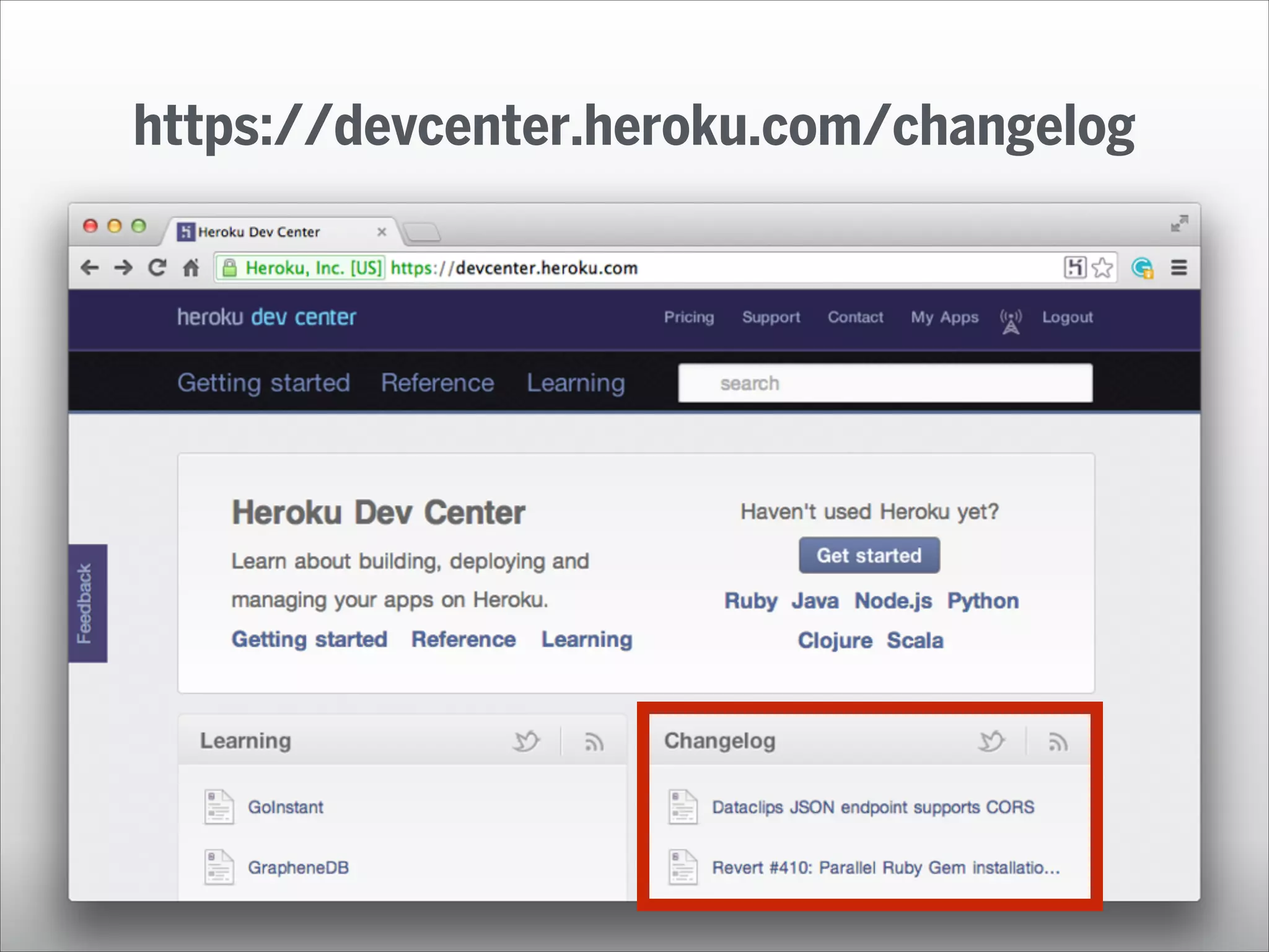 https://devcenter.heroku.com/changelog

 
