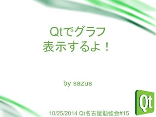 Qtでグラフ
表示するよ！
Sub Head
by sazus

10/25/2014 Qt名古屋勉強会#15

 