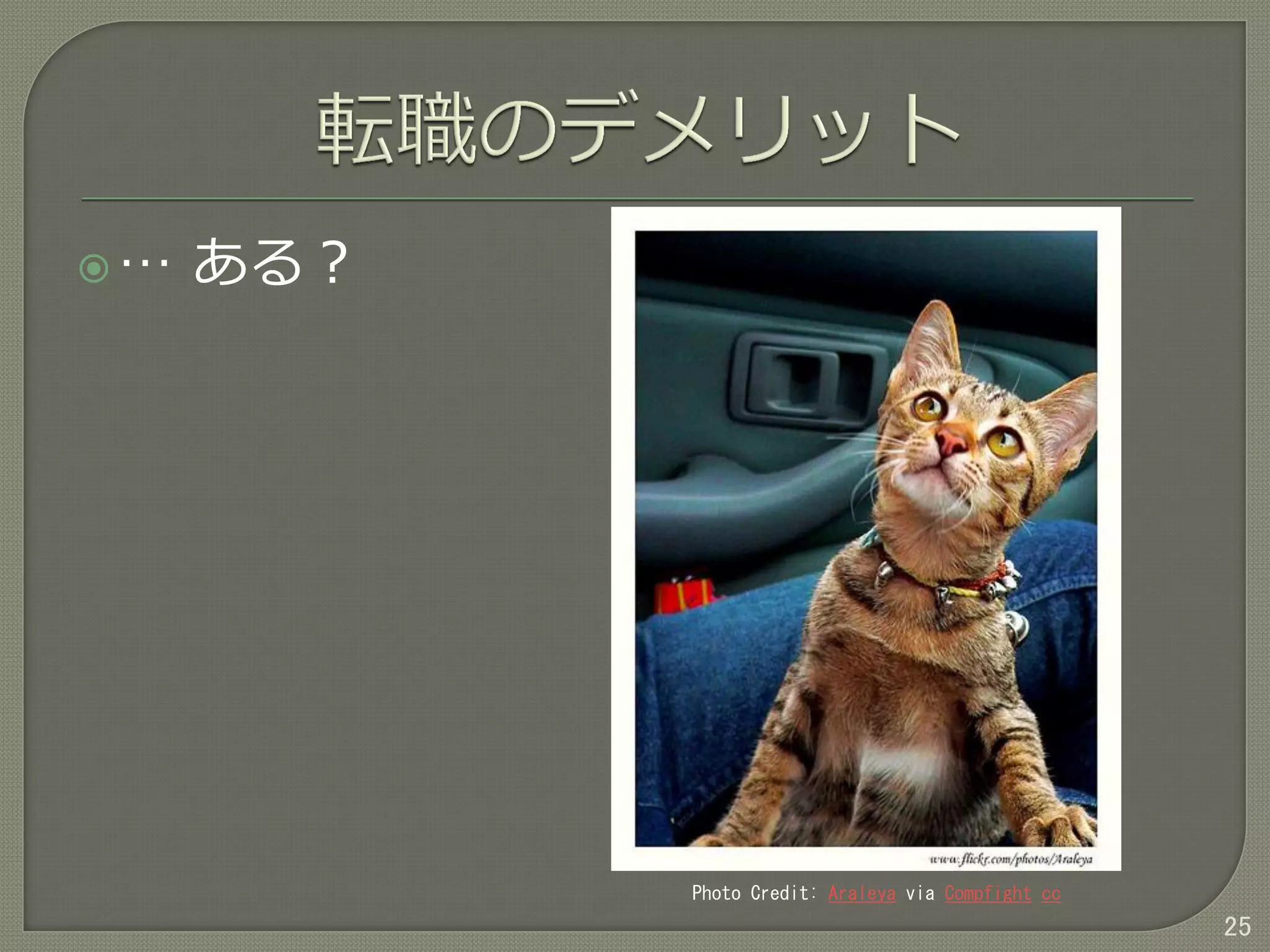 … ある？
25
Photo Credit: Araleya via Compfight cc
 