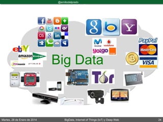 Martes, 28 de Enero de 2014 BigData, Internet of Things (IoT) y Deep Web 24
@emiliodelprado
#BigDataDircom
Big Data
 