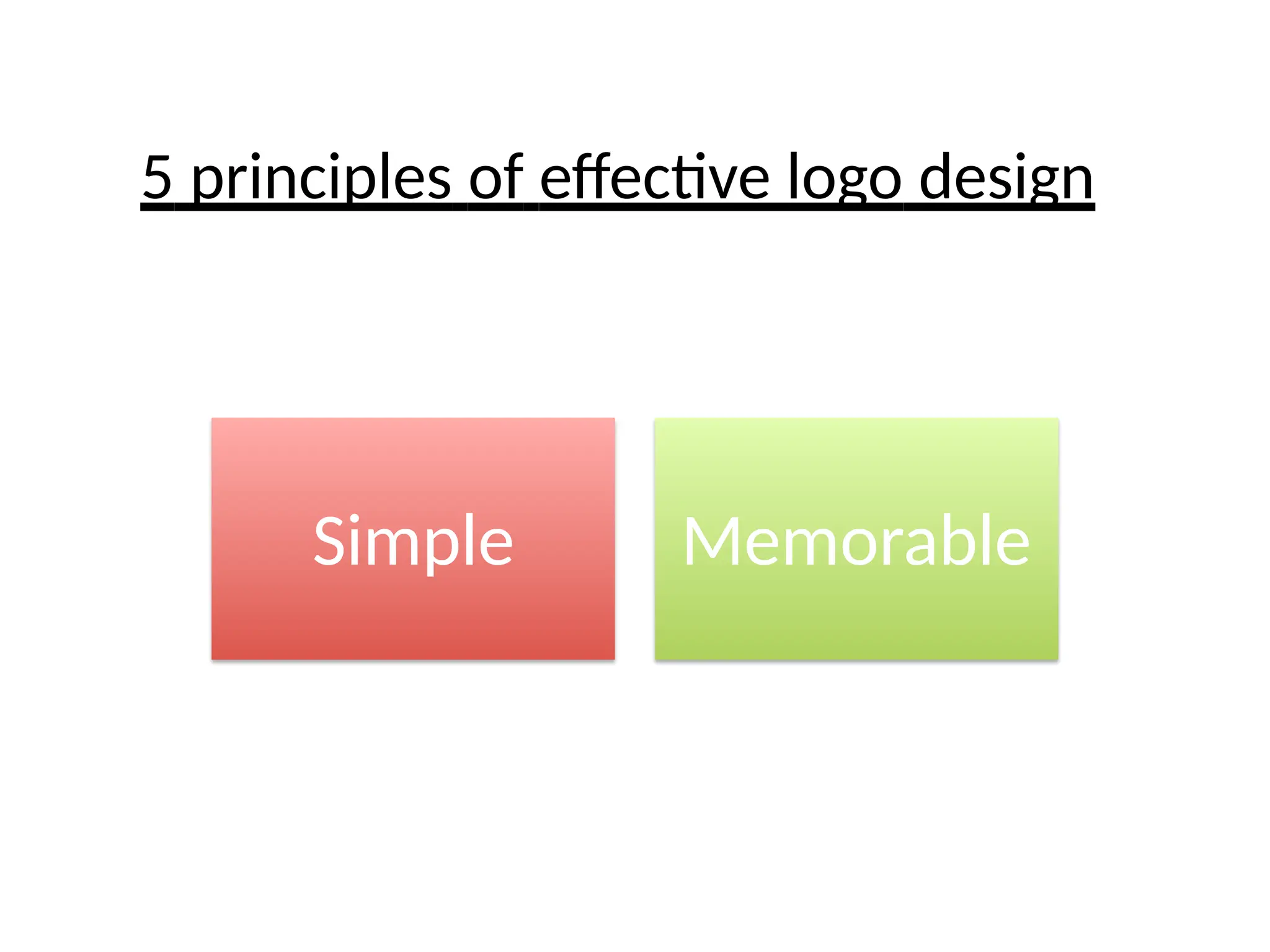 Simple Memorable
5 principles of eﬀective logo design
 
