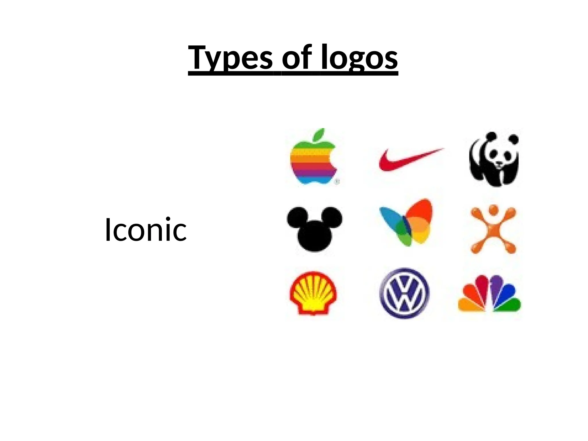 Types of logos
Iconic
 