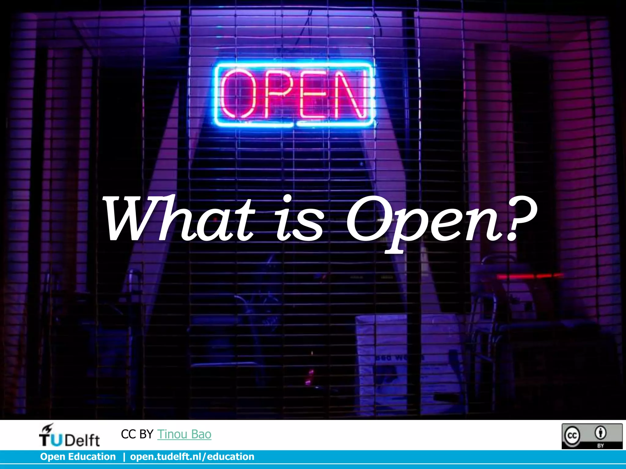 CC BY Tinou Bao
Open Education | open.tudelft.nl/education

 