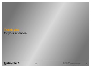 Thank you
for your attention!

Public

29 January 2014
Maria Marcovici, CAR HR © Continental AG

44

 