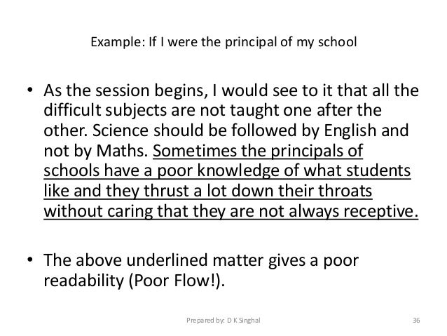 Essay on principal of a school