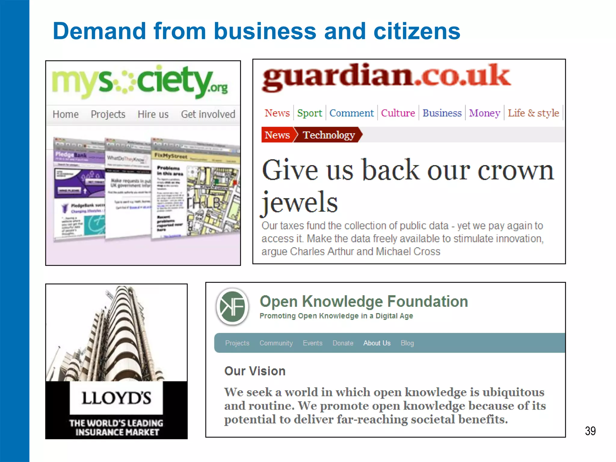 Demand from business and citizens

39

 