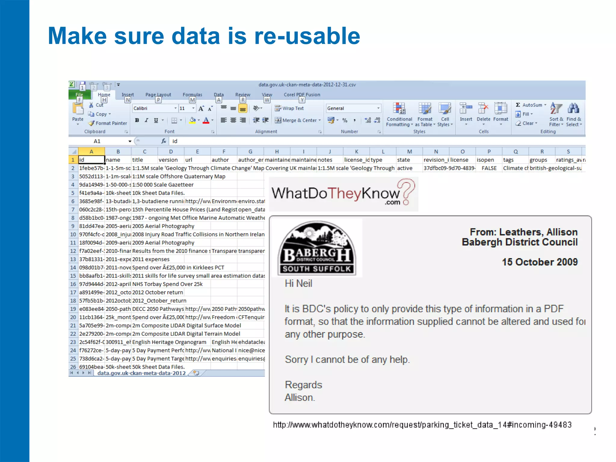 Make sure data is re-usable

42

 