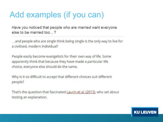 Add examples (if you can)

 