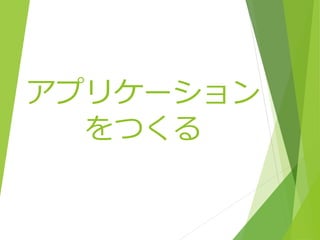 アプリケーション
をつくる

 