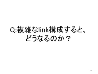 Q:複雑なlink構成すると、
どうなるのか？

68

 