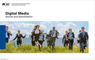 Digital Media

Games and Gamification

Institut für Wirtschaftsinformatk / Institut Visuelle Kommunikation – Safak Korkut
Tuesday 18 February 14

18.02.2014

1

 