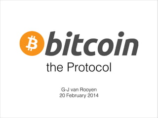 the Protocol
G-J van Rooyen
20 February 2014

 