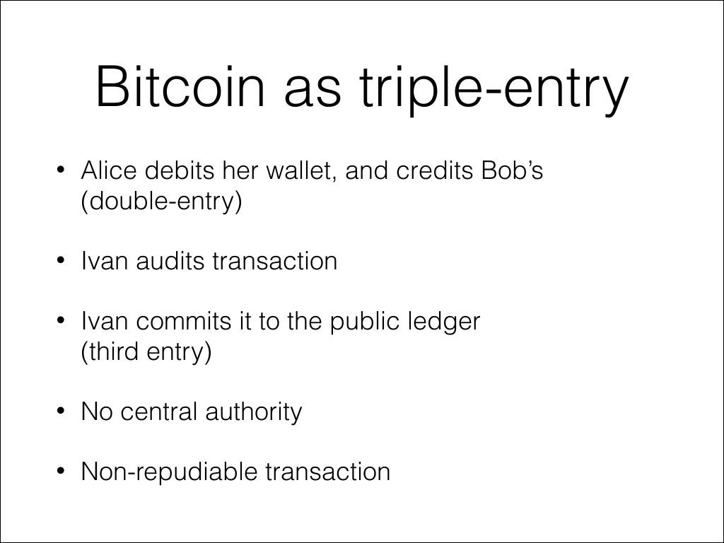 bitcoin triple entry accounting