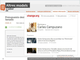 Altres models

32

‘Com gestionar la presència de les institucions a les xarxes socials’ . Jordi Graells Costa. Barcelona, febrer de 2014 CC – BY 3.0

 