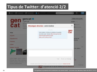 Tipus de Twitter: d’atenció 2/2

59

‘Com gestionar la presència de les institucions a les xarxes socials’ . Jordi Graells Costa. Barcelona, febrer de 2014 CC – BY 3.0

 