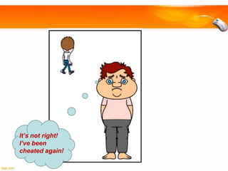 It’s not right!
I’ve been
cheated again!

 