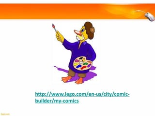 http://www.lego.com/en-us/city/comicbuilder/my-comics

 