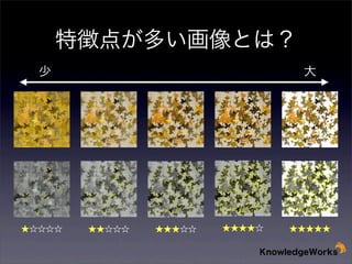 特徴点が多い画像とは？
少

★☆☆☆☆

大

★★☆☆☆

★★★☆☆

★★★★☆

★★★★★

 
