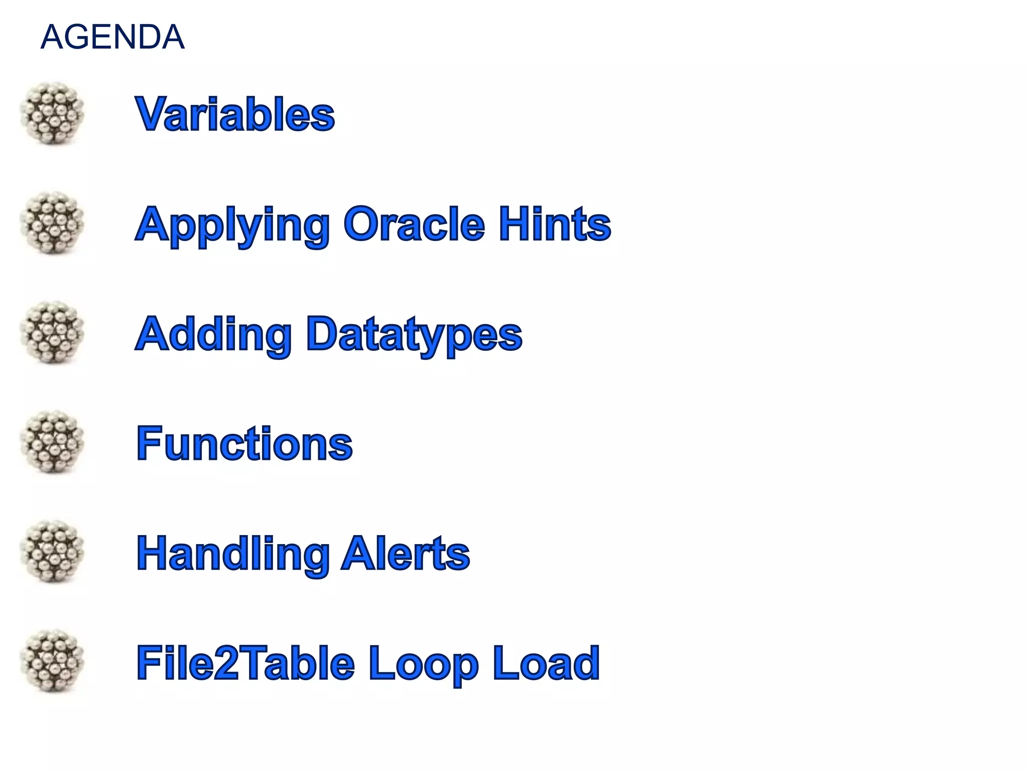 30 MAY 2017 / #OTNEMEATOUR
KM’s… How To Apply Variabled Dynamic Hints
22
Output of “SQL Statements” in ODI
 