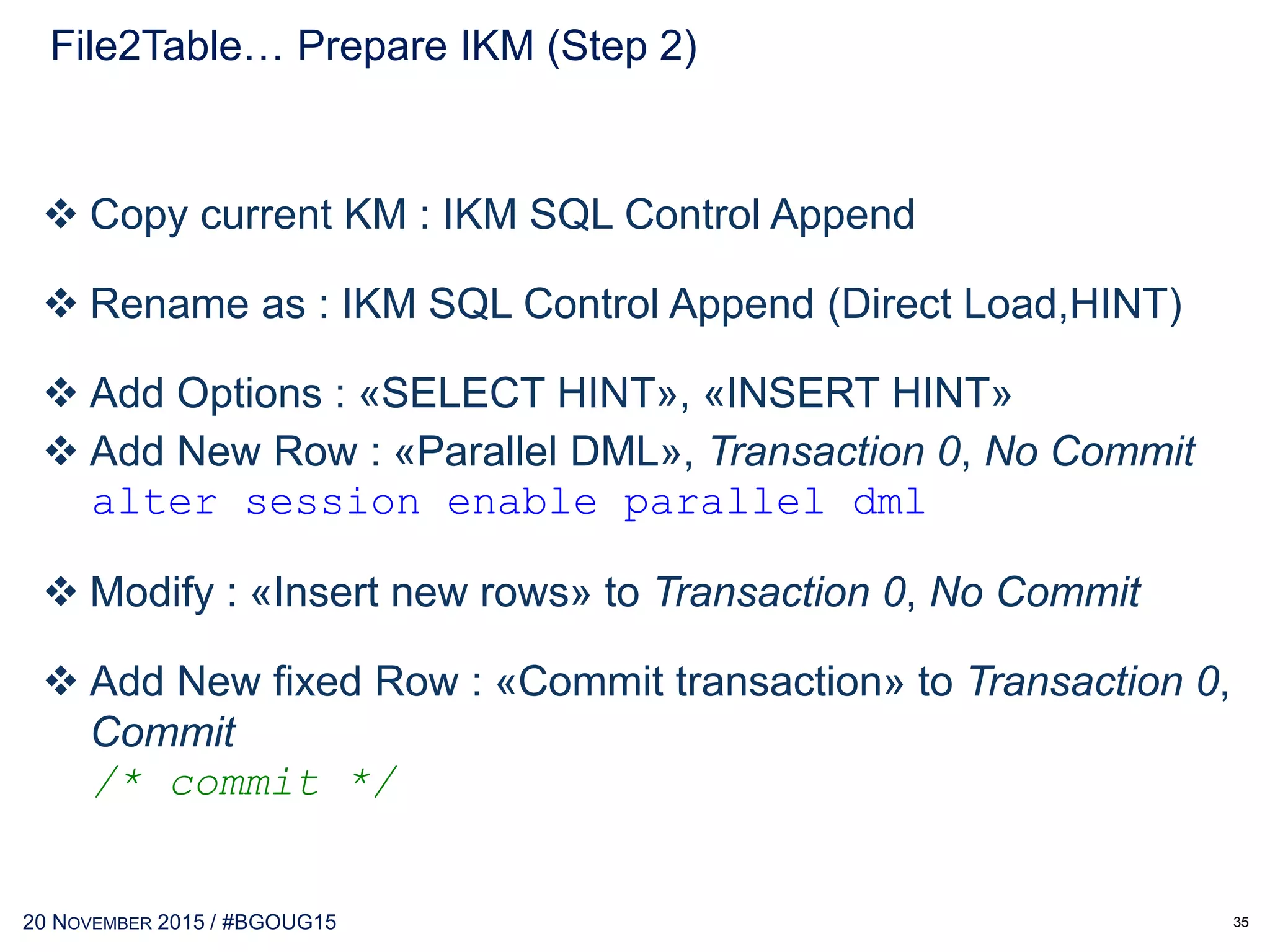 30 MAY 2017 / #OTNEMEATOUR
Illustration for files received from «web_logs»
F2T… Prepare Folders (Step 1)
35
 