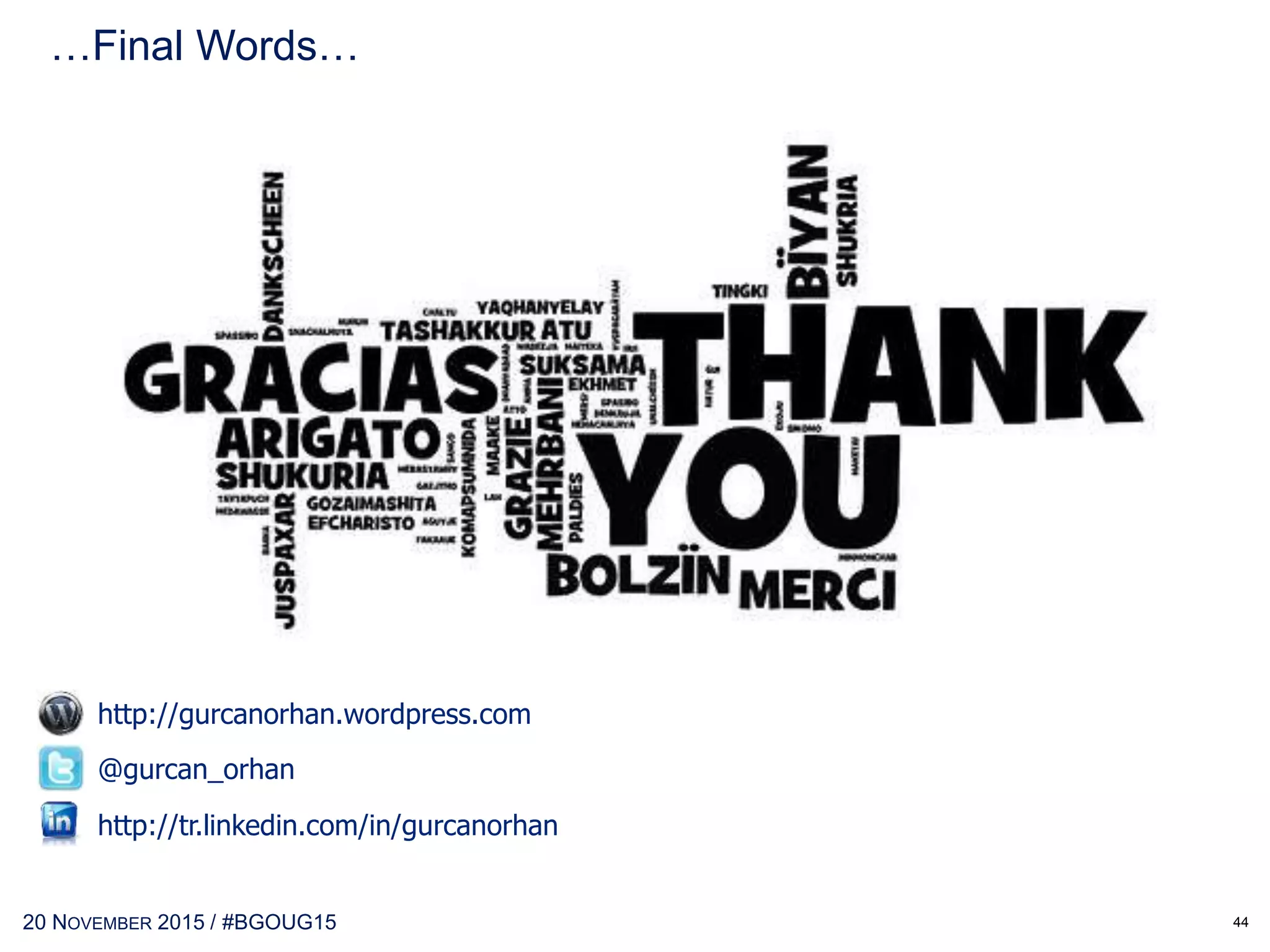 30 MAY 2017 / #OTNEMEATOUR
Get_File_List
ODI Procedure
FILE_ID
Refresh Variable
FILE_ID
Evaluate Variable
FILE_NAME
Refresh Variable
RENAME_FILE
ODI Procedure
INTERFACE
From:Ext_Table
To:DB.Table
UPDATE_PROCESSED
ODI Procedure
UPDATE_REJECTED
ODI Procedure
Determine_Error_Desc
ODI Procedure
ODISendMail
Rejected File
F2T… Time to Pack-UP (Step 9)
44
 