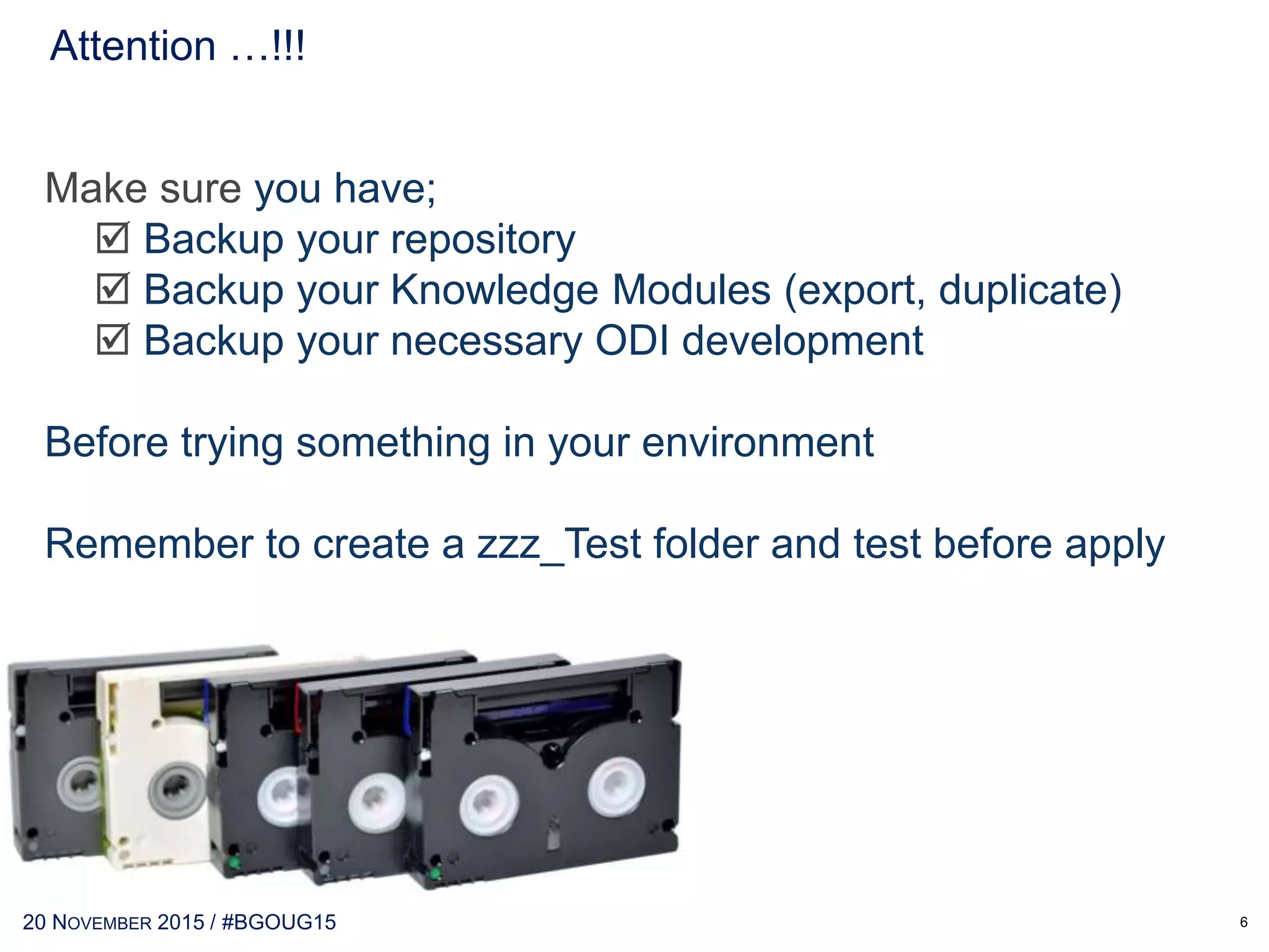 30 MAY 2017 / #OTNEMEATOUR
My Definition of ODI
6
 