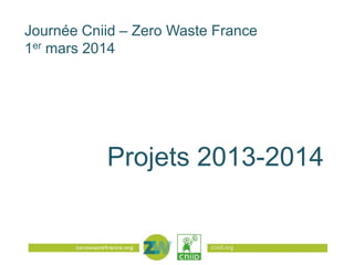 Journée Cniid – Zero Waste France
1er mars 2014

Projets 2013-2014

cniid.org

 