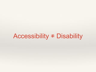 WCAG Accessibility (A11Y)
Guidelines
1. Perceivable
<img src="smiley.gif" alt="Smiley face">
2. Operable
<input accesskey=...