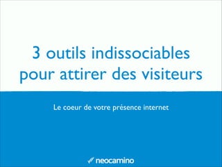 3 outils indissociables
pour attirer des visiteurs
Le coeur de votre présence internet
 