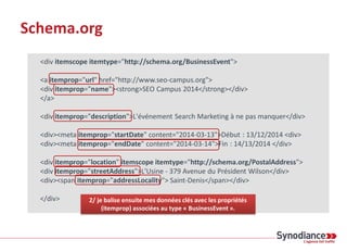 Schema.org
<div itemscope itemtype="http://schema.org/BusinessEvent">
<a itemprop="url" href="http://www.seo-campus.org">
...
