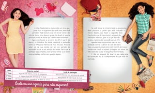 O HPV (Papilomavírus Humano) é um vírus que
pode ficar no organismo durante anos, sem você
perceber. Pode evoluir para um câncer como o do
colo de útero, uma doença grave. No Brasil, é quarta
principal causa de morte por câncer entre mulheres.
Agora você pode se prevenir do HPV. A partir de
março, o Ministério da Saúde realizará a vacinação
contra o HPV para meninas de 11 a 13 anos. Procure
saber se na sua escola vai ter um período de
vacinação ou vá a um serviço de saúde. Para que a
proteção seja completa, você precisa tomar as 3 doses
recomendadas, conforme o quadro abaixo:
Se você tomar a primeira dose na sua escola,
deve procurar o posto que será indicado 6
meses depois para fazer a segunda dose.
Mas lembre-se, é importante ir ao posto de
vacinação indicado, pois é lá que estarão
os seus registros de vacinação para o HPV.
Agende este compromisso para a sua
proteção contra o câncer do colo de útero.
Faça a sua parte, esperamos você no mês de março.
Lembre-se: você só estará protegida se tomar as
três doses da vacina no esquema recomendado.
E não se esqueça de levar a sua caderneta
de vacinação! Ela é o comprovante de que você foi
vacinada.
Dose Esquema vacinal Local de vacinação1ª dose A partir de março, início do esquema Nas escolas ou nos serviços de saúde2ª dose 6 meses após ter tomado a 1ª dose Nos postos de vacinação do SUS3ª dose 60 meses após ter tomado a 1ª dose (5 anos) Nos postos de vacinação do SUS
Anote na sua agenda para não esquecer!
 