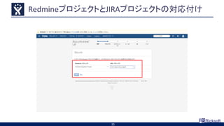 RedmineプロジェクトとJIRAプロジェクトの対応付け
15
 