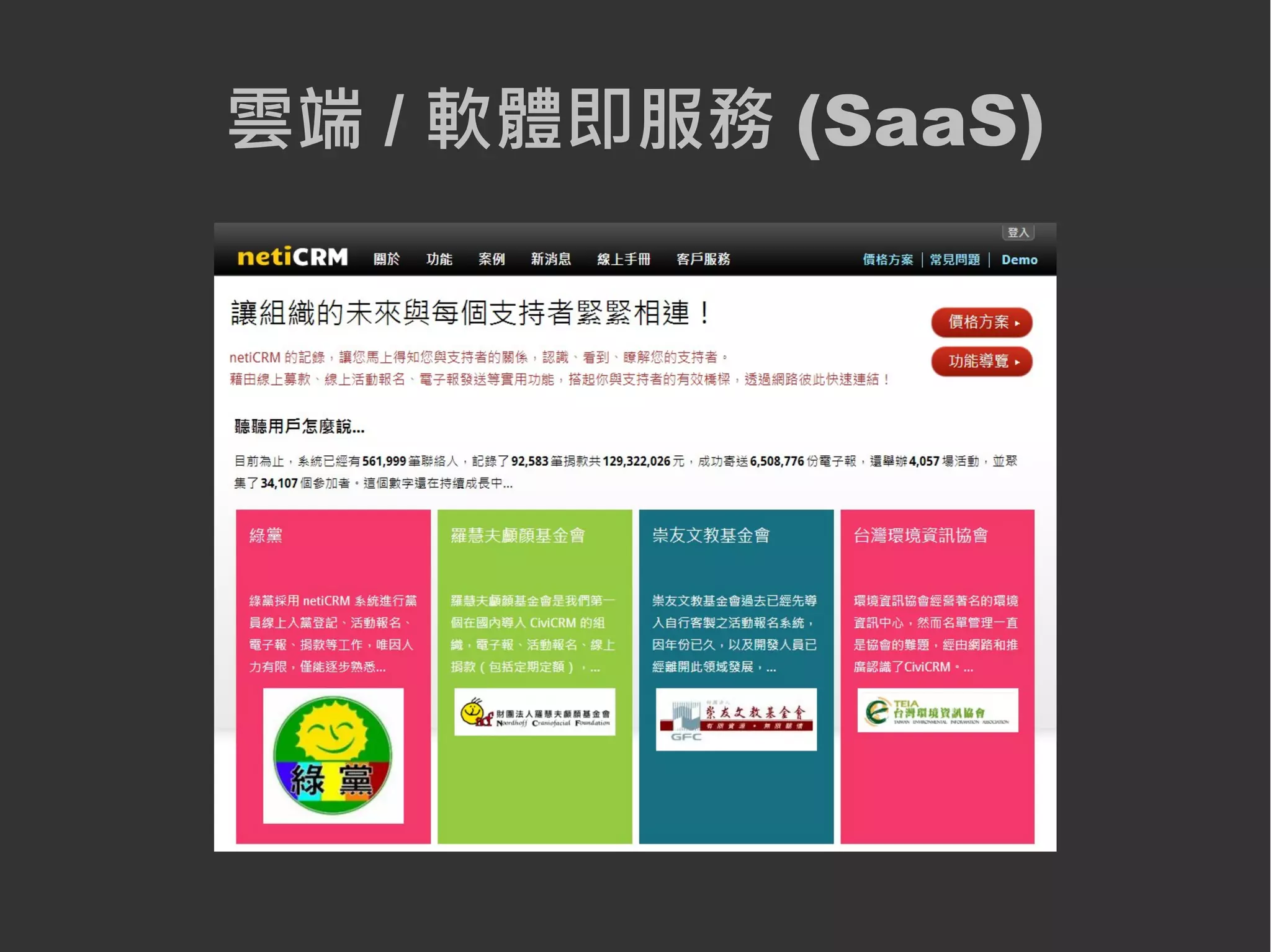 雲端 / 軟體即服務 (SaaS)
 