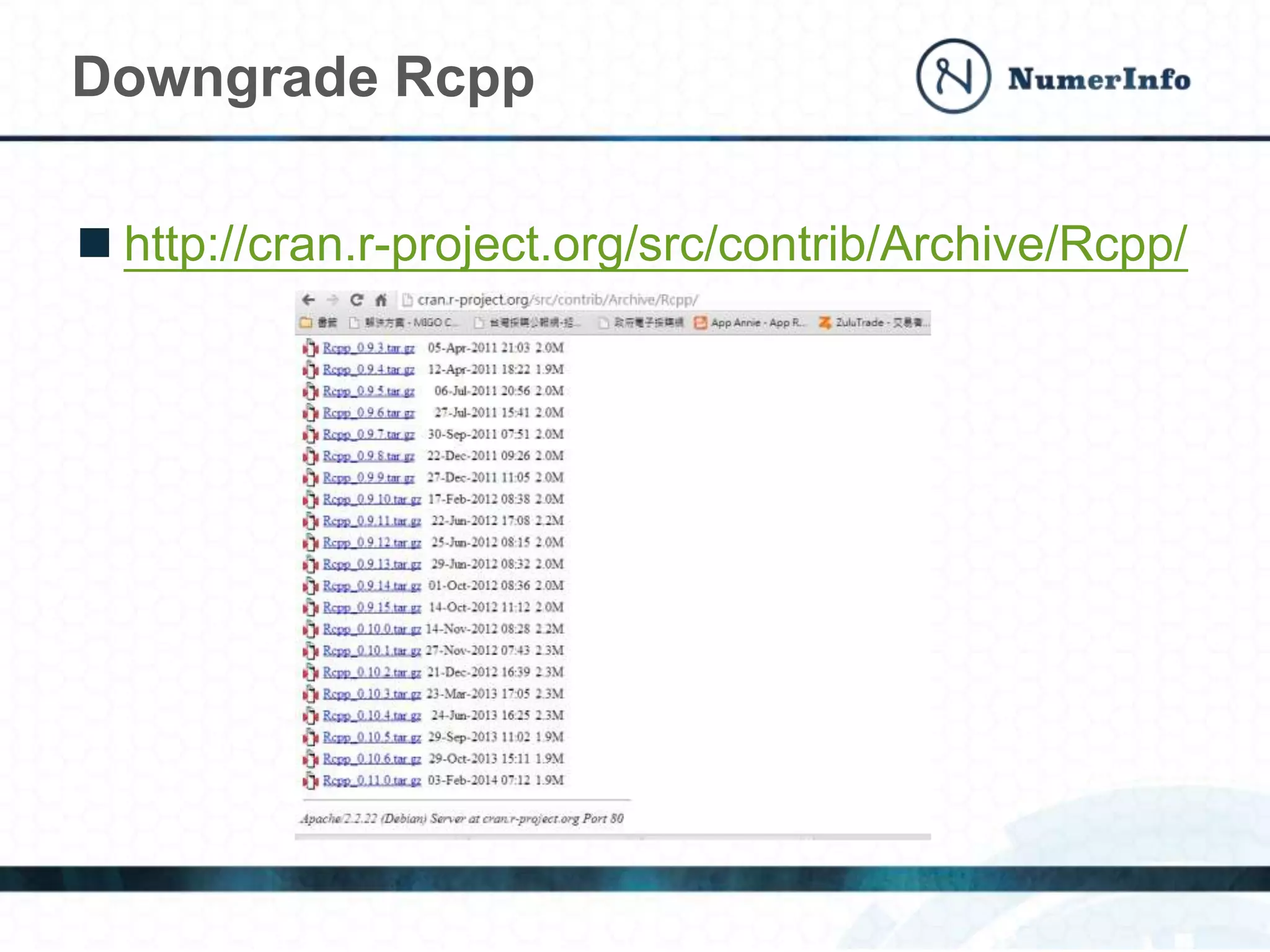  http://cran.r-project.org/src/contrib/Archive/Rcpp/
Downgrade Rcpp
 