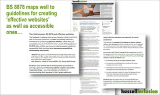 BS 8878 maps well to
guidelines for creating
‘effective websites’
as well as accessible
ones…
 