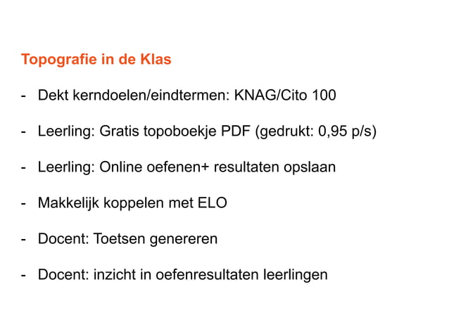Topografie in de Klas - Vakdidactiek aardrijkskunde - Educatieve Minor