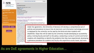 But not on how to do that…As are DoE agreements in Higher Education…
 