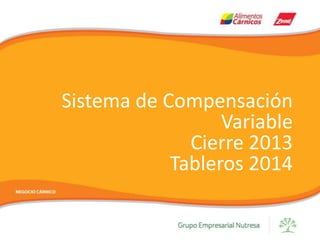 Sistema de Compensación
Variable
Cierre 2013
Tableros 2014
 