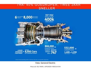 PAULUS VELTMAN | SPEAKER INNOVATER
Foto: General Electric
7HA: 40% GOEDKOPER, TWEE JAAR
SNELLER
 