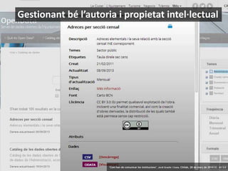 29 ‘Com han de comunicar les institucions’. Jordi Graells i Costa. Citilab, 28 de març de 2014 CC – BY 3.0
Gestionant bé l’autoria i propietat intel·lectual
‘Com han de comunicar les institucions’. Jordi Graells i Costa. Citilab, 28 de març de 2014 CC – BY 3.0
 