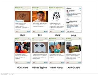 Núria Alart Mercè Garcia Xavi Gisbert
Betequip equip
Mònica Segòvia
equip
dissabte 29 de març de 14
 