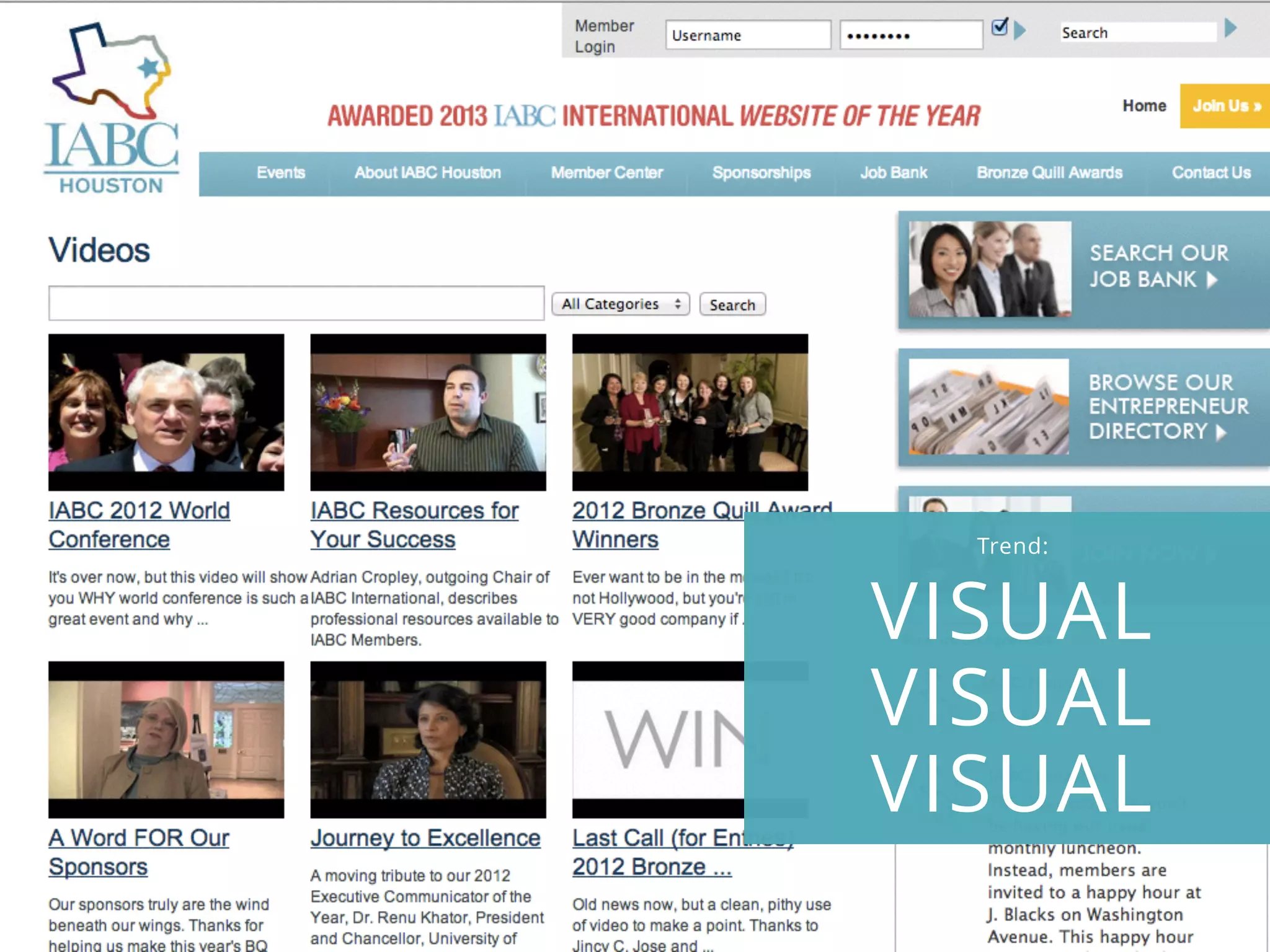 Trend:
VISUAL
VISUAL
VISUAL