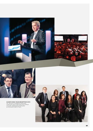 LOOKING
FORWARD
Caroline DELGADO-RODOZ,
Asset Management Director, Commercial Property
Investment division Parcs des Portes Nord de Paris.
“The diversity of our business parks allows us to offer
companies a wide range of rents depending on the location.
This allows us to support them through their growth
phase and in periods when they need more ﬂexibility.
Icade is particularly well placed to optimise companies’
real-estate strategies since it is a landlord which inspires
conﬁdence—a stable company which manages its assets
from a long-term perspective.”
Julien BERAUD,
Asset Management Director, Commercial Property
Investment division, offices and other parks.
“The merger of Icade, a ‘developer-REIT’, and Silic,
an ‘owner developer’, was natural. It was facilitated by
the similarity of values, coherence of business lines, and
the complementarity of asset portfolios. The expanded Icade
is now present in the Ile-de-France region in three major
development hubs, strategically located in relation to
the dynamics and networks of Greater Paris: Plaine Commune
to the north-east, La Défense-Nanterre to the west, and,
to the south, Orly-Rungis, leading towards Évry and Saclay.”
Xavier PERREAU,
Asset Management Director, Commercial Property
Investment division, Orly-Rungis and southern parks.
“The Greater Paris metropolis will open up links between
the areas of the Ile-de-France. A company looking for a large
surface area will be less restricted to just one area and will
take a much more circular approach. In this context, the
Great Icade becomes a key player. At the moment, everyone
is waiting for the return of the large transactions which
practically disappeared in 2013. The asset management
teams are standing by to respond.”
47
 