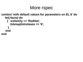 Puppet Camp Paris 2014: Test Driven Development | PDF
