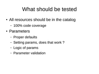 Puppet Camp Paris 2014: Test Driven Development | PDF