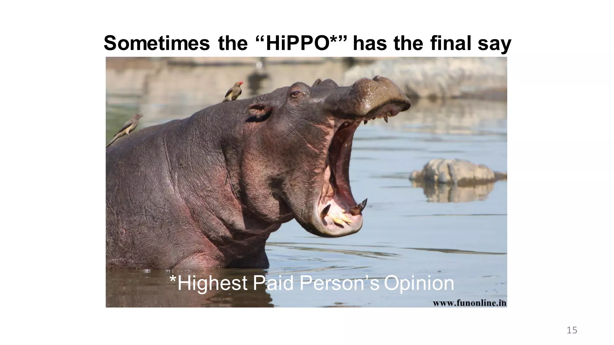Sometimes the “HiPPO*” has the final say
*Highest Paid Person’s Opinion
15
 