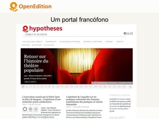 Um portal francófono
HYPOTHÈSES
 