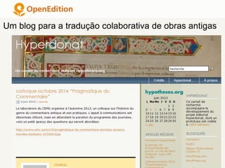 Um blog para a tradução colaborativa de obras antigas
 