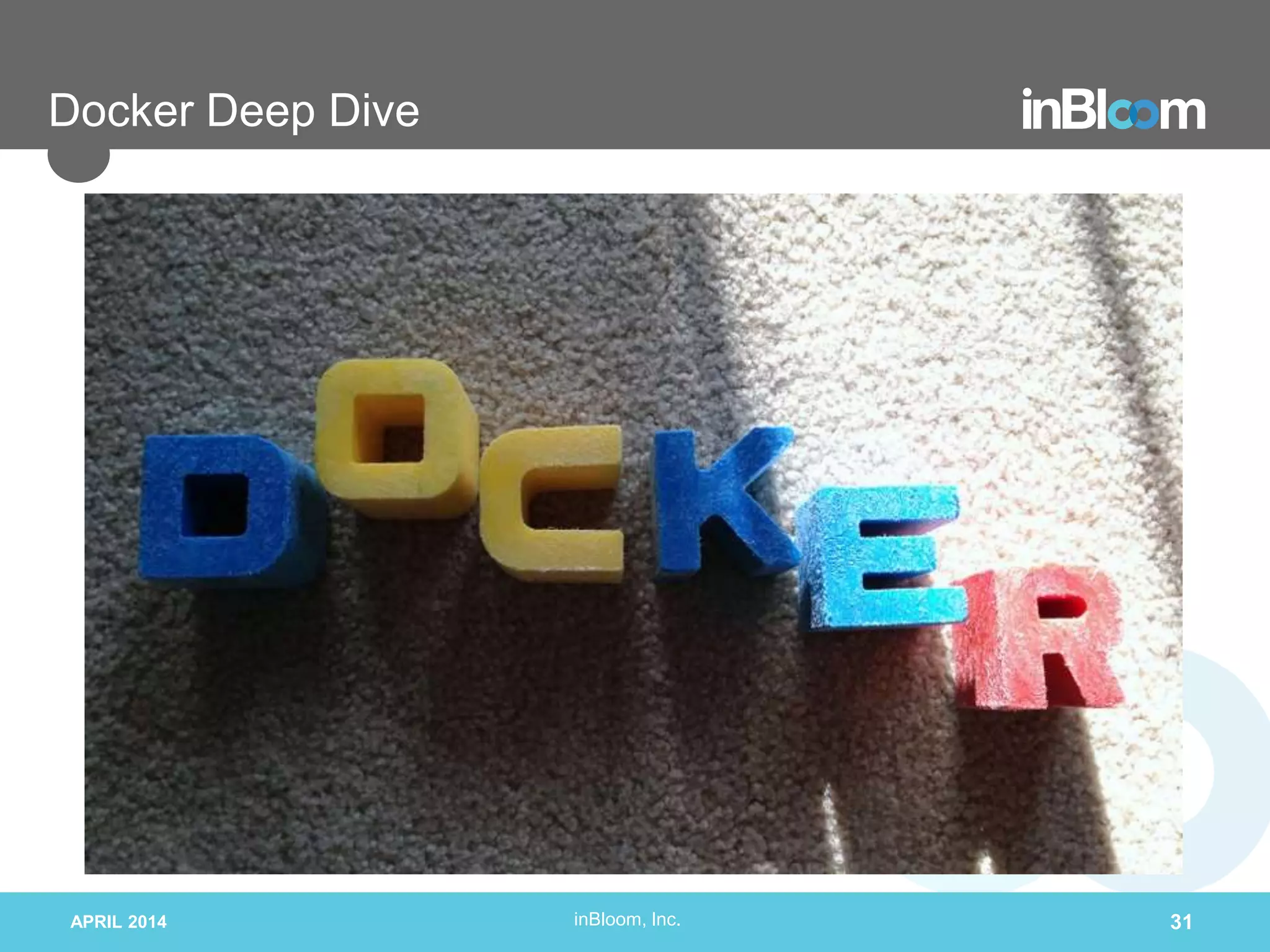 inBloom, Inc.APRIL 2014 31
Docker Deep Dive
 